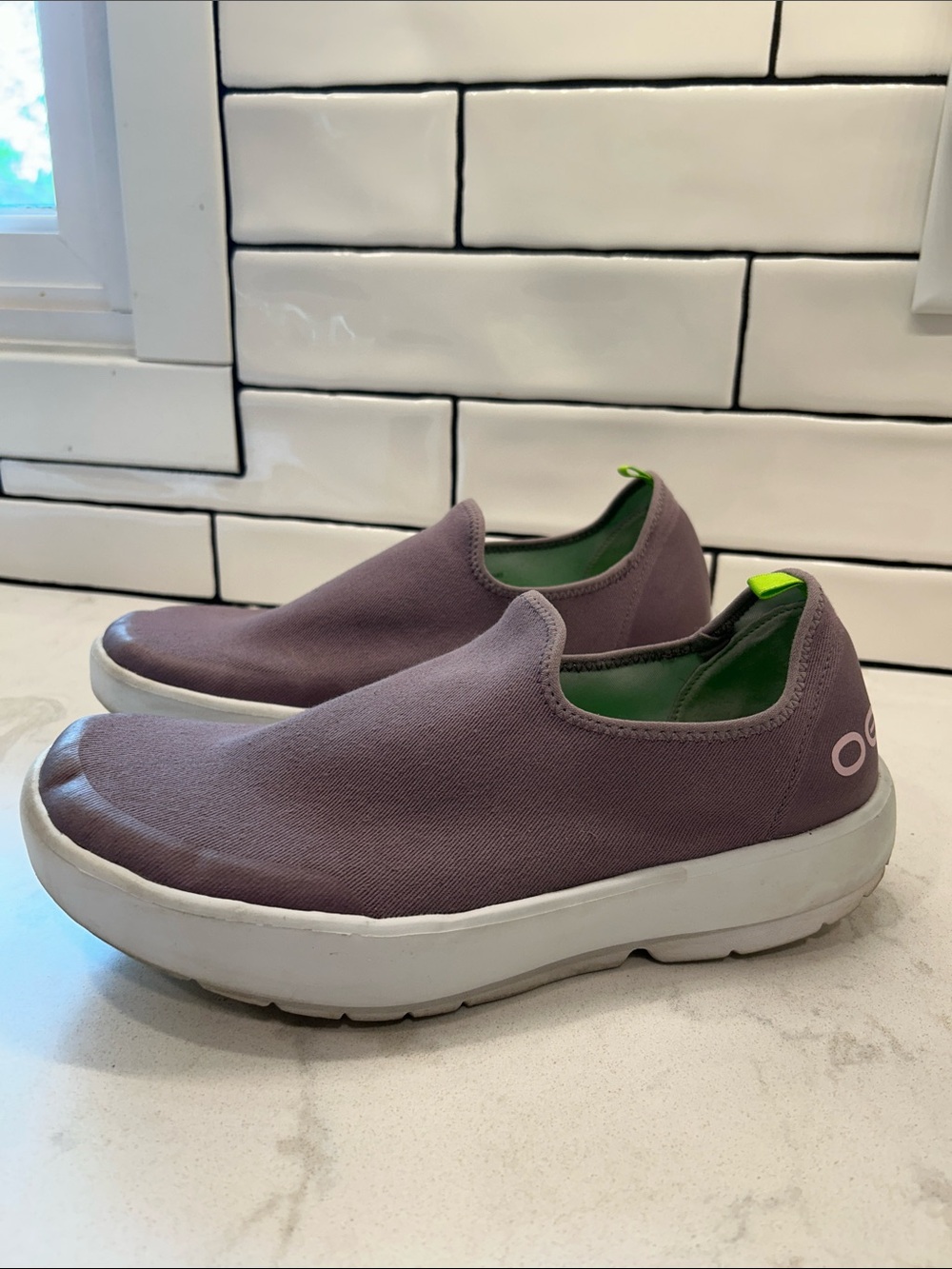 Oofos Womens OOmg Eezee Slip On Shoe Size11 Mauve Purple Recovery Comfort Sporty - Picture 5 of 15